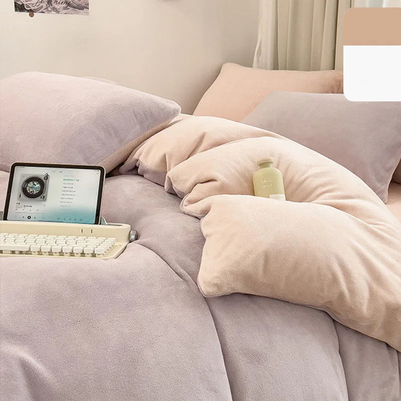 Afralia™ Milk Velvet Duvet Cover: Double-Sided Flannel, Warm & Skin-Friendly Comforter Cover