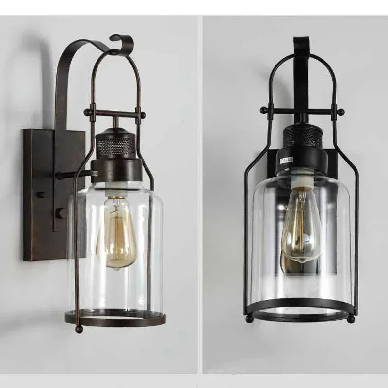 Afralia™ Vintage Iron Outdoor Wall Lamp for Garden, Aisle, and Balcony