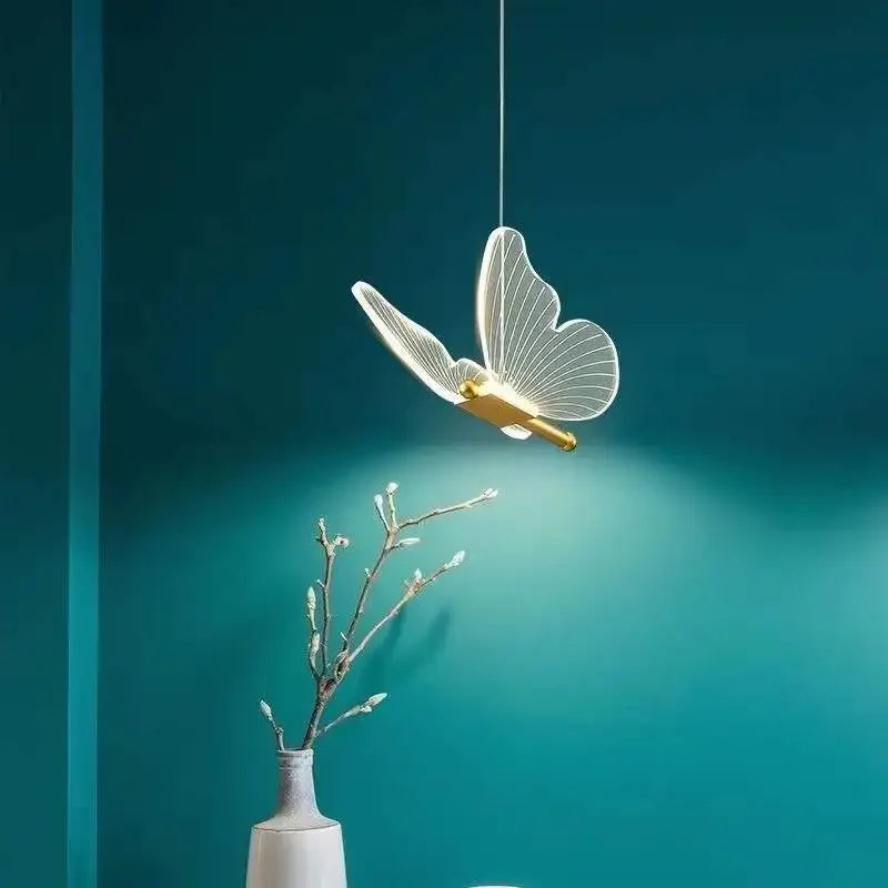 Afralia™ Butterfly Acrylic Chandelier LED Pendant Lamp for Home Indoor Lighting