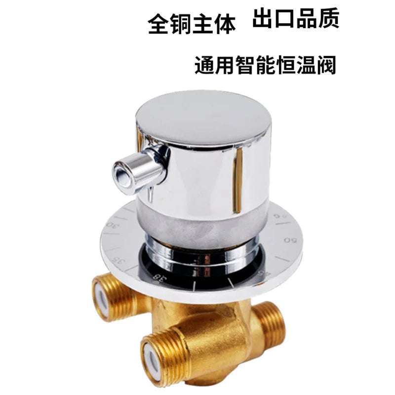 Afralia™ Thermostatic Brass Shower Faucet Wall Mounted Mixer Tap with Hot/Cold Water Control