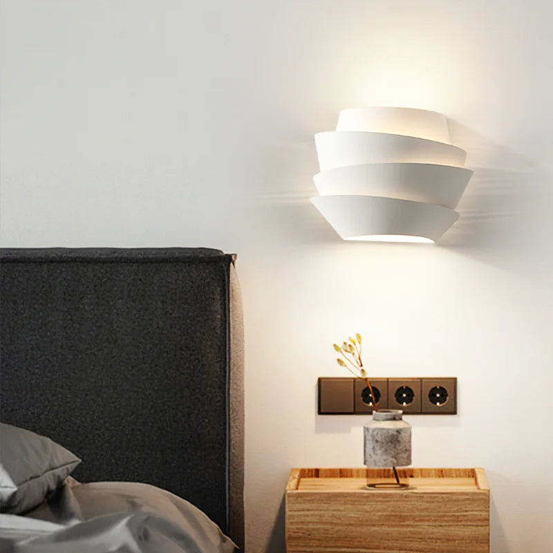 Afralia™ Pinecone White Metal Wall Lamp LED Lights for Bedroom and Living Room