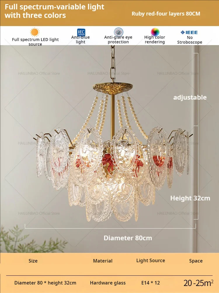 Afralia™ Glass Dining Room Chandelier: Retro French Style for Living & Master Bedroom
