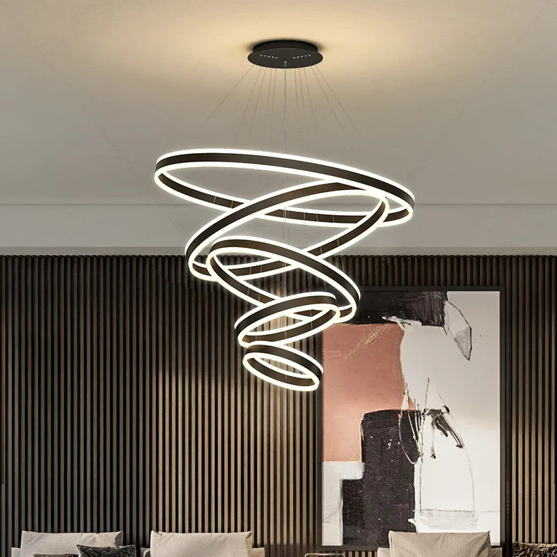 Afralia™ Modern LED Ring Chandelier for Bedroom, Dining Room, and Hallway