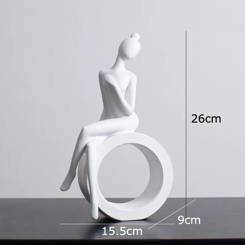 Afralia™ Abstract Resin Sculpture Modern Desk Decoration Minimalist Figures Ornaments