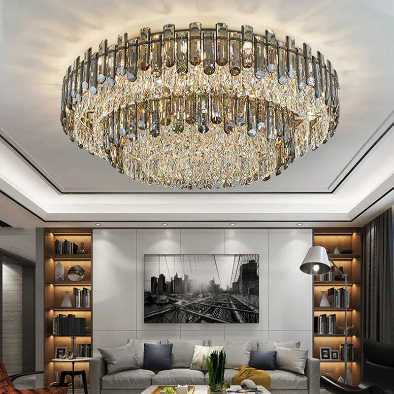 Afralia™ Modern Crystal Ceiling Lamp | Luxury Bedroom & Living Room Gold Light Fixtures