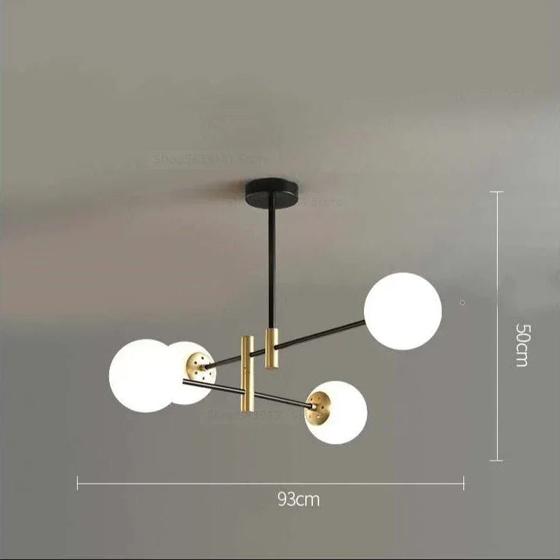 Afralia™ Glass Ball Chandelier: Modern Nordic Lighting Fixture for Living Room and Kitchen
