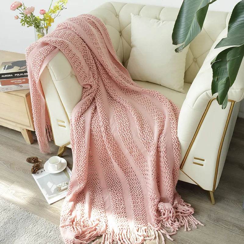 Afralia™ Nordic Knitted Blanket - Soft Luxury Bedspread & Sofa Cover