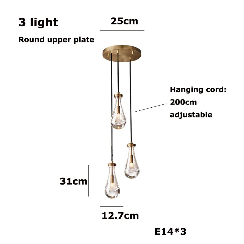 Afralia™ Waterdrop Glass Chandelier in Black Gold: Dimmable European Style for Home Decor
