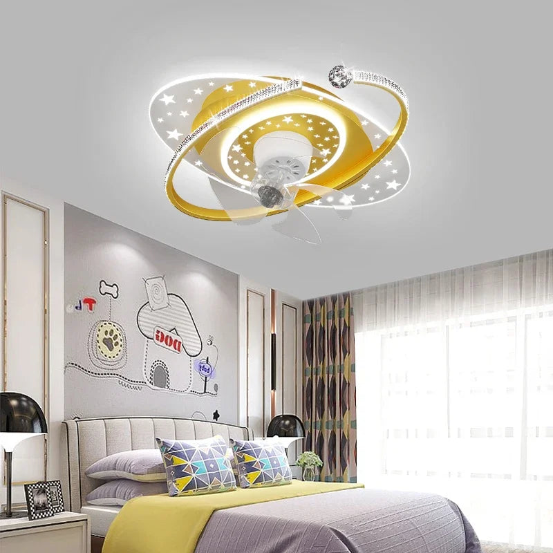 Afralia™ Ceiling Fan Light with 360° Rotation - Quiet & Stylish for Home Décor