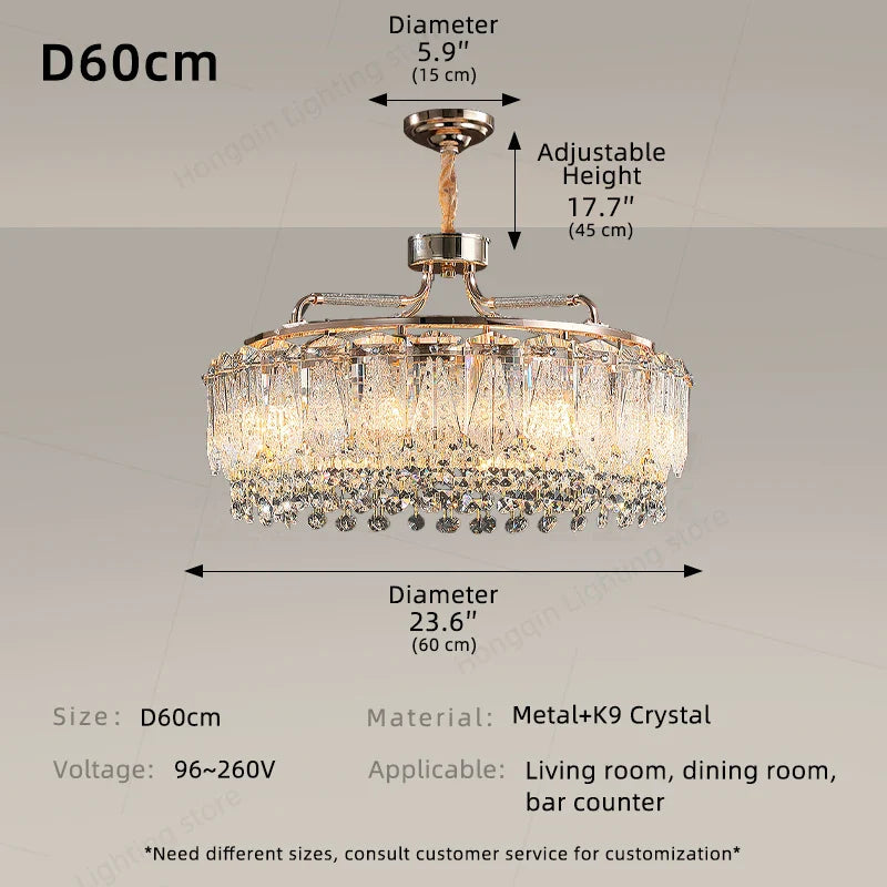 Afralia™ Crystal Chandelier Modern Luxury Pendant Light for Kitchen Island Living Room Hallway