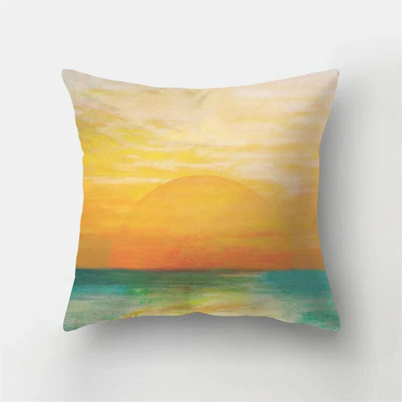Afralia™ Mountain Landscape Cushion Cover- Scenic Pillow Case for Home Décor