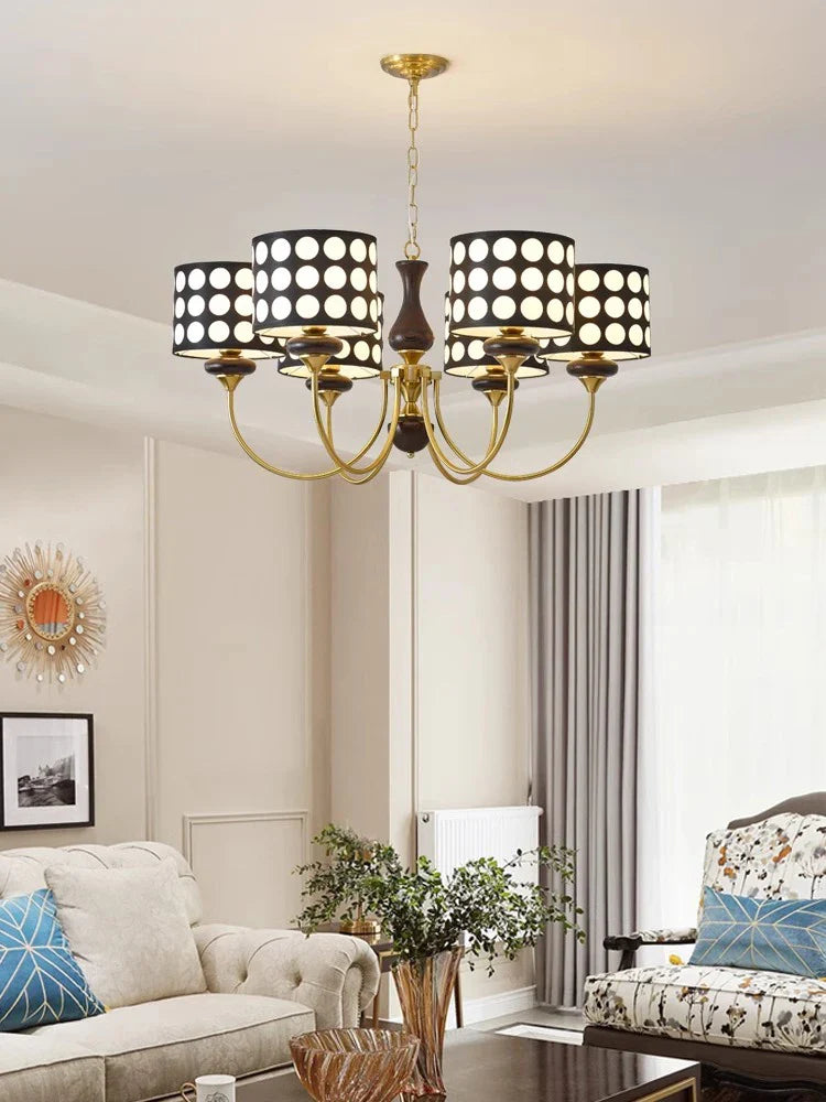 Afralia™ Polka Dots Chandelier: Retro Minimalist Round Pendant Lamp for Home & Restaurant