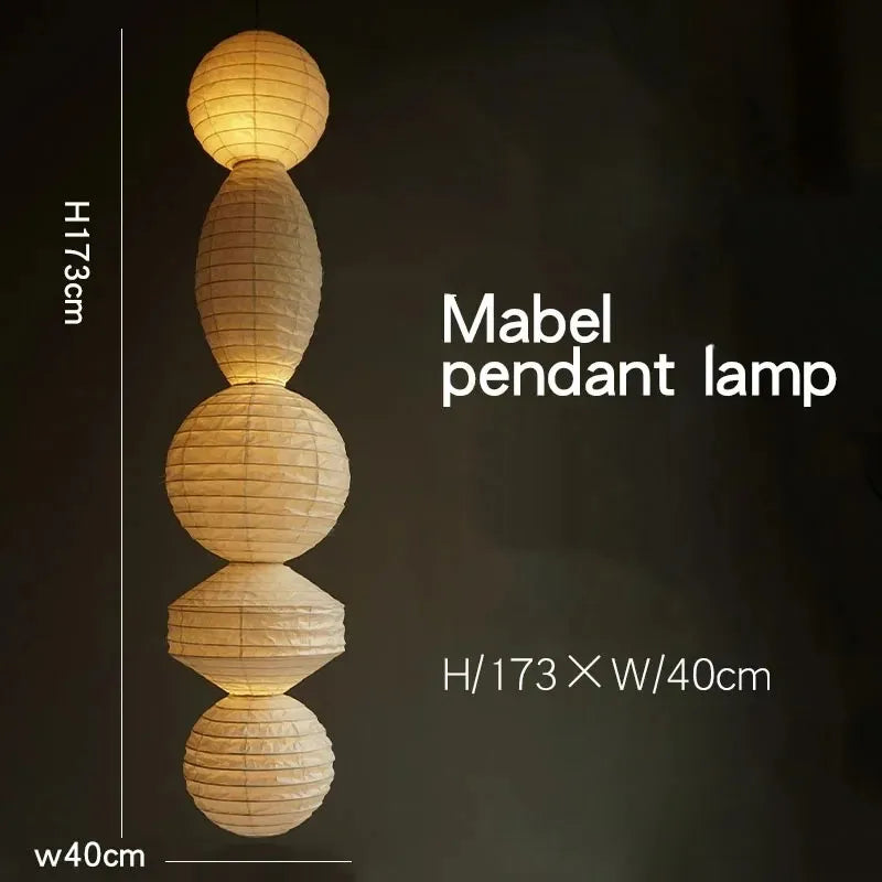 Akari Paper Pendant Lamp by Afralia™ - Noguchi Style Chandelier for Living Room & Bedroom
