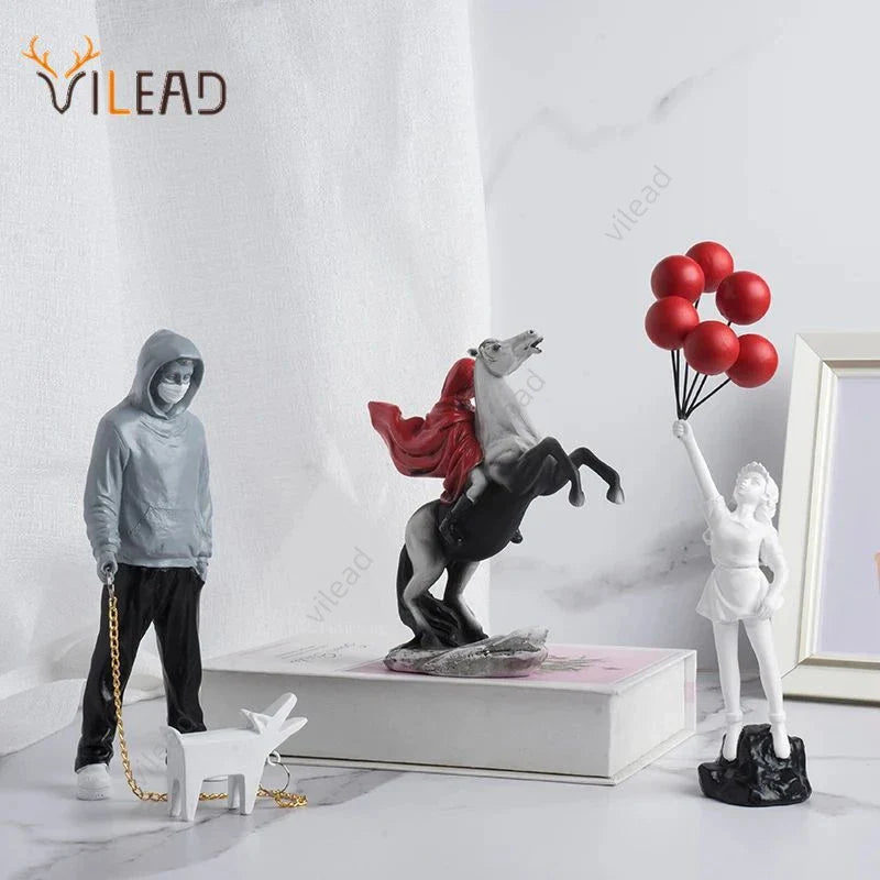 Banksy Sculpture Flower Thrower Statue Balloon Girl Figurine by Afralia™