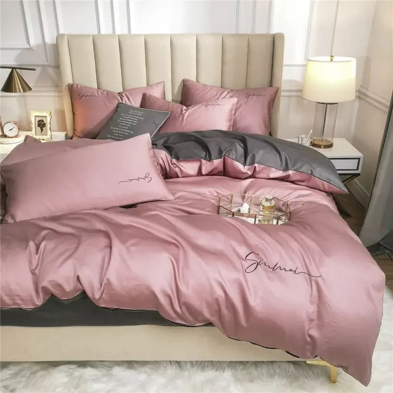 Afralia™ Egyptian Cotton Bedding Set with Sheet Pillowcase Blanket Cover - Queen King Size