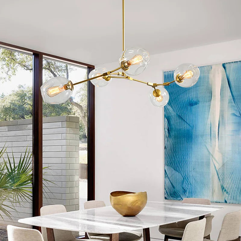 Afralia™ Gold Glass Ball Pendant Lights for Modern Dining Room Decor