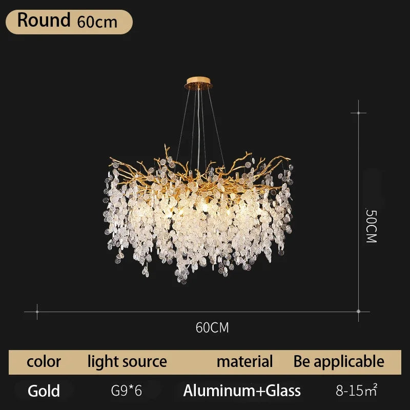 Afralia™ Crystal Money Tree Chandelier - Modern LED Suspension Light for Luxury Living Areas