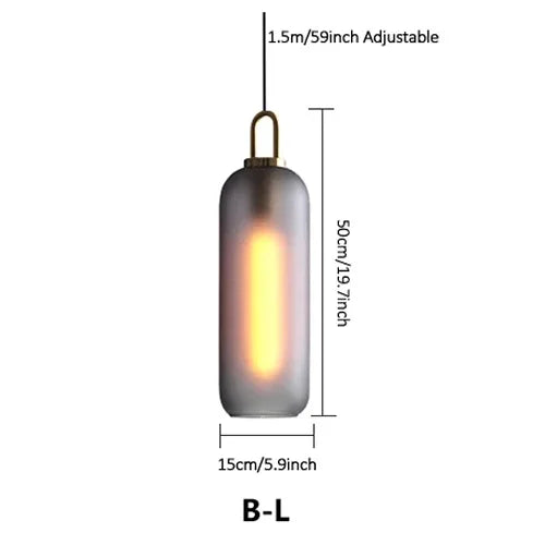 Afralia™ Nordic Dark Gray Clear Glass Pendant Light with E27 Bulb