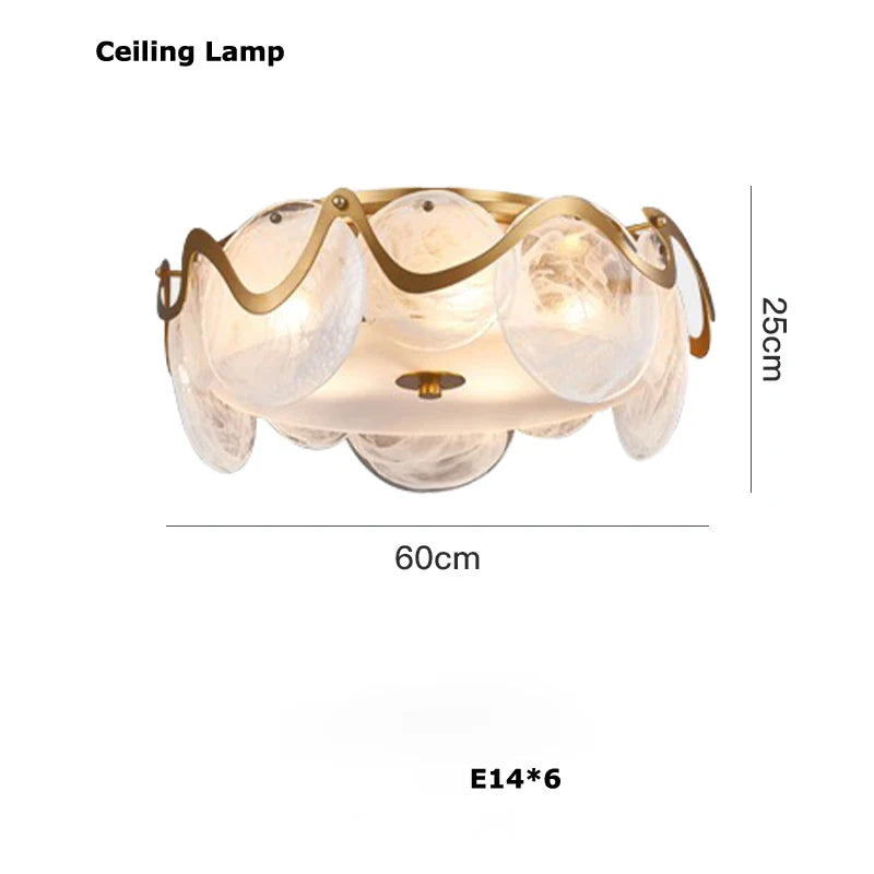 Afralia™ Gold Glass LED Chandelier Lighting for Modern Nordic Living Room Decor