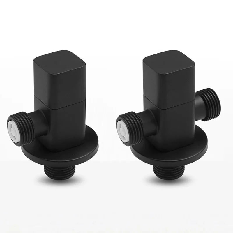 Afralia™ Matte Black Brass Triangle Valve for Water Control - Chrome Copper Sewer Tap Valve