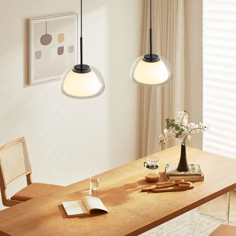 Afralia™ Nordic Glass Pendant Lights: Modern Jelly Shape for Living Room, Bedroom, Kitchen