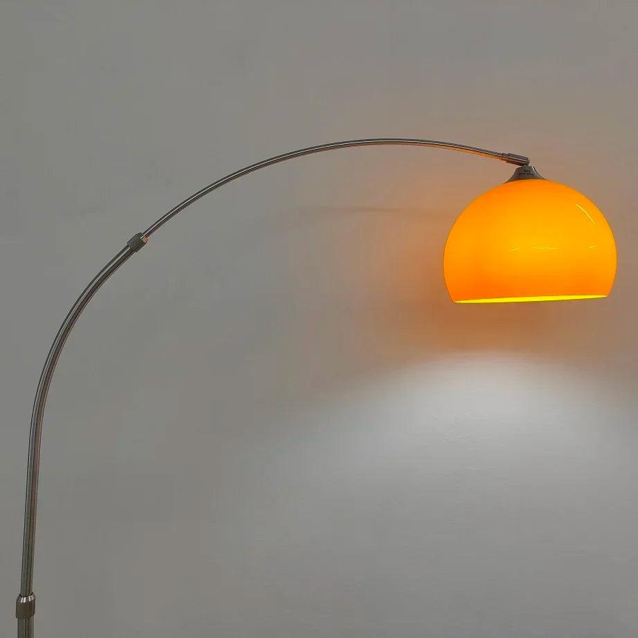 Afralia™ Curved LED Floor Lamp for Living Room Stainless Steel Personality Design