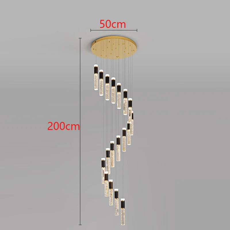 Afralia™ Modern LED Pendant Chandelier for Living Room Staircase Indoor Lighting