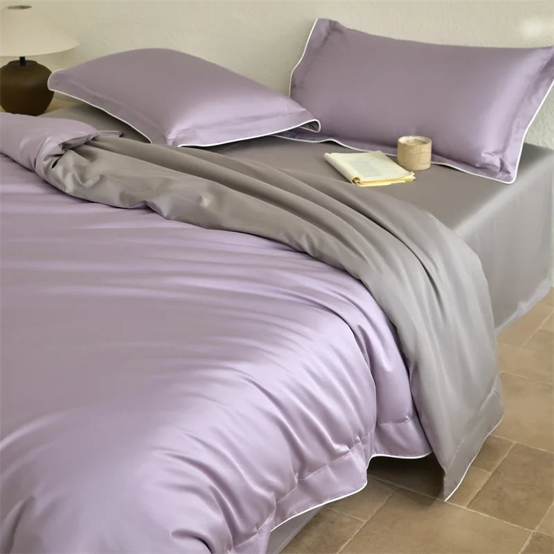 Afralia™ Luxury 600TC Egyptian Cotton Bedding Set: Duvet, Bed Sheet, Pillowcases - Queen King Size