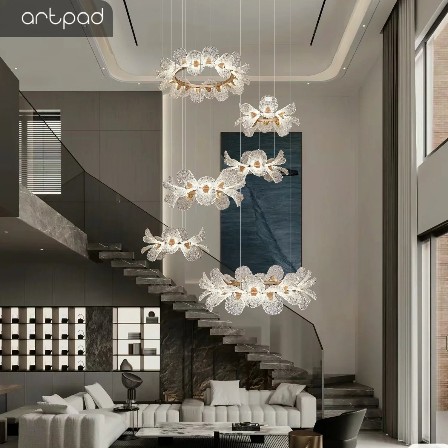 Afralia™ Acrylic Petal LED Pendant Light for Dining Room - Luxury Home Decor