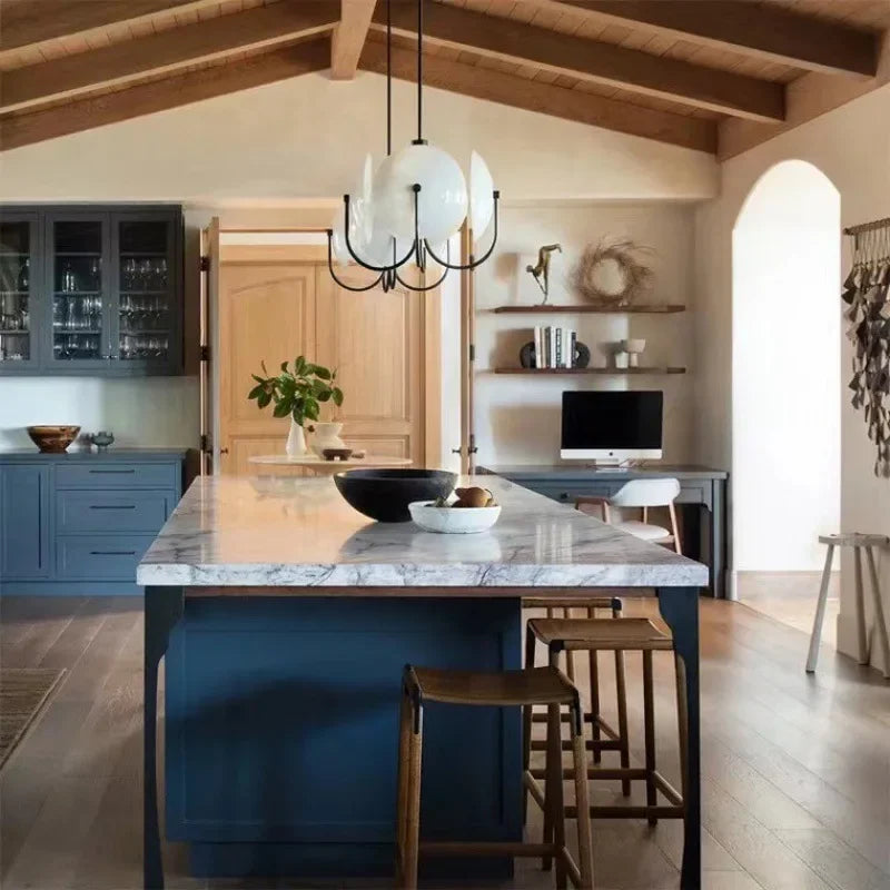 Afralia™ Nordic Glass Chandelier with LED for Living Room Bedroom Lighting