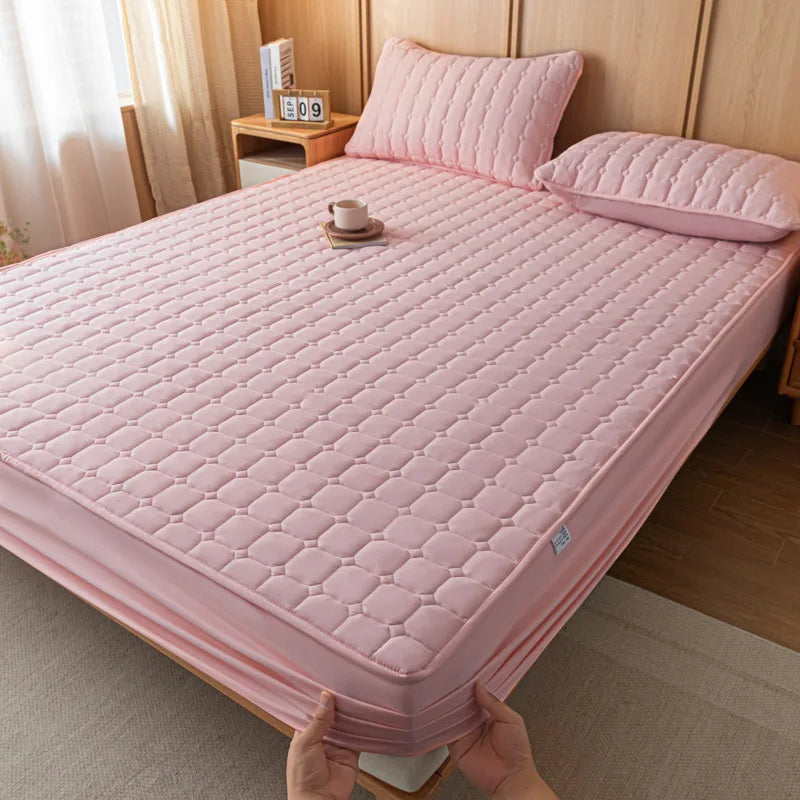 Afralia™ Quilted Fitted Sheet for Cozy & Anti-Slip Protection on Queen & King Beds