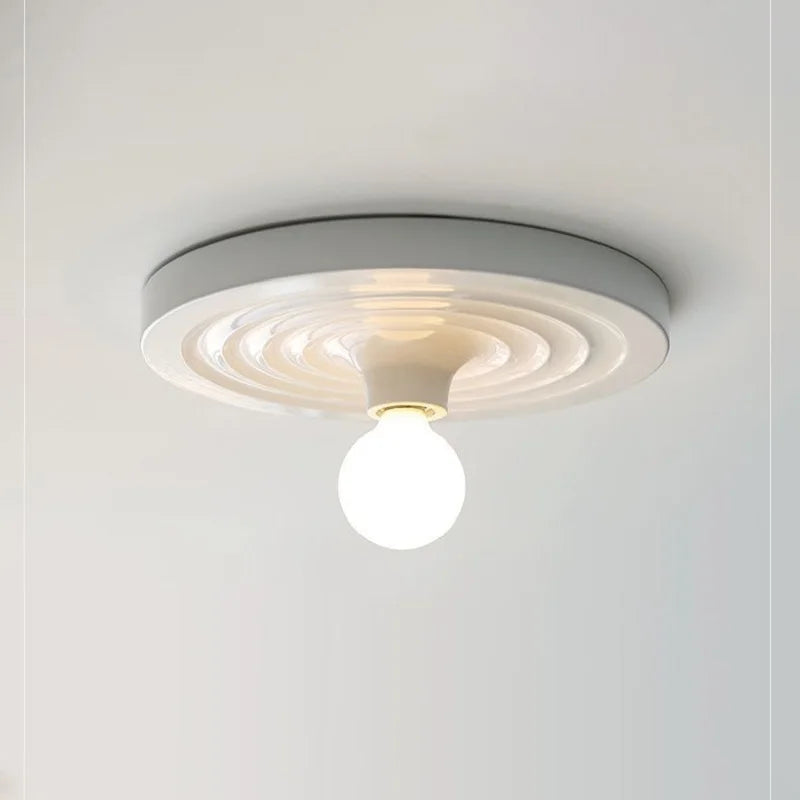 Afralia™ Silver Ripple Saucer Wall Lamp: Modern Hallway & Living Room Light