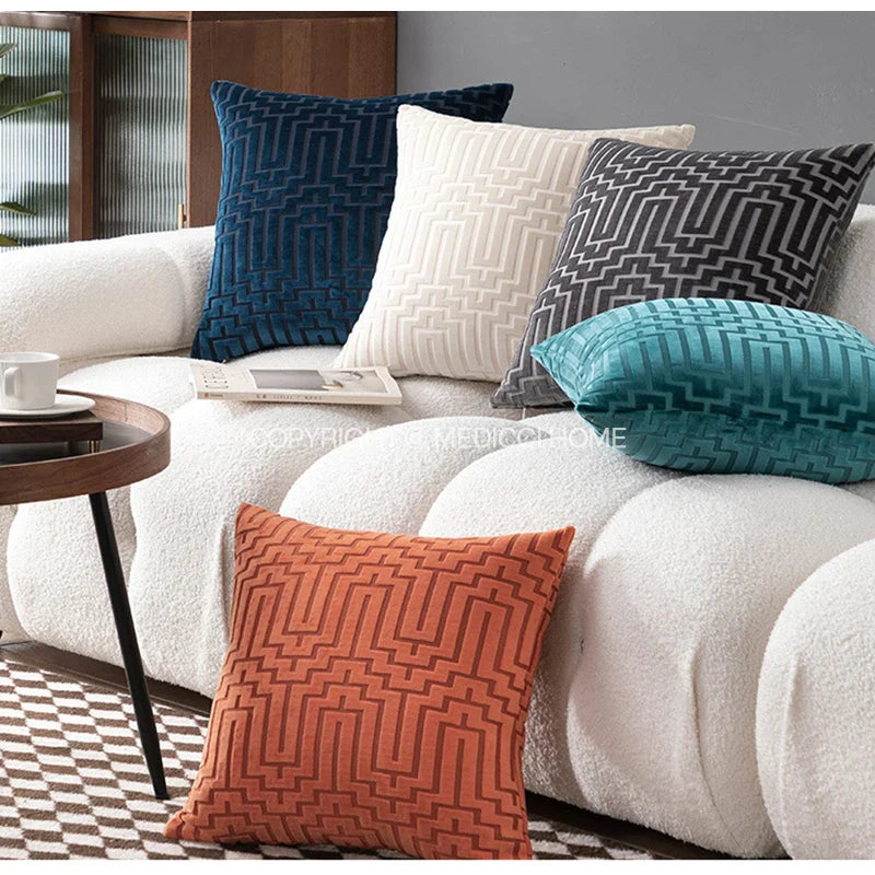 Afralia™ Luxury Velvet Throw Pillowcase for Home Living Room Couch Armchair Sofa