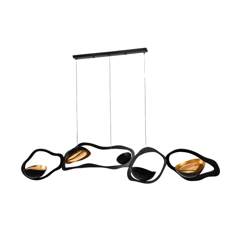 Afralia™ Black Stainless Steel Chandelier LED - Modern Luxury Design for Living Room