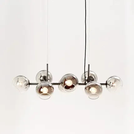 Afralia™ Smoke Gray Glass Pendant Light with 8 Heads - Modern Kitchen Chandelier