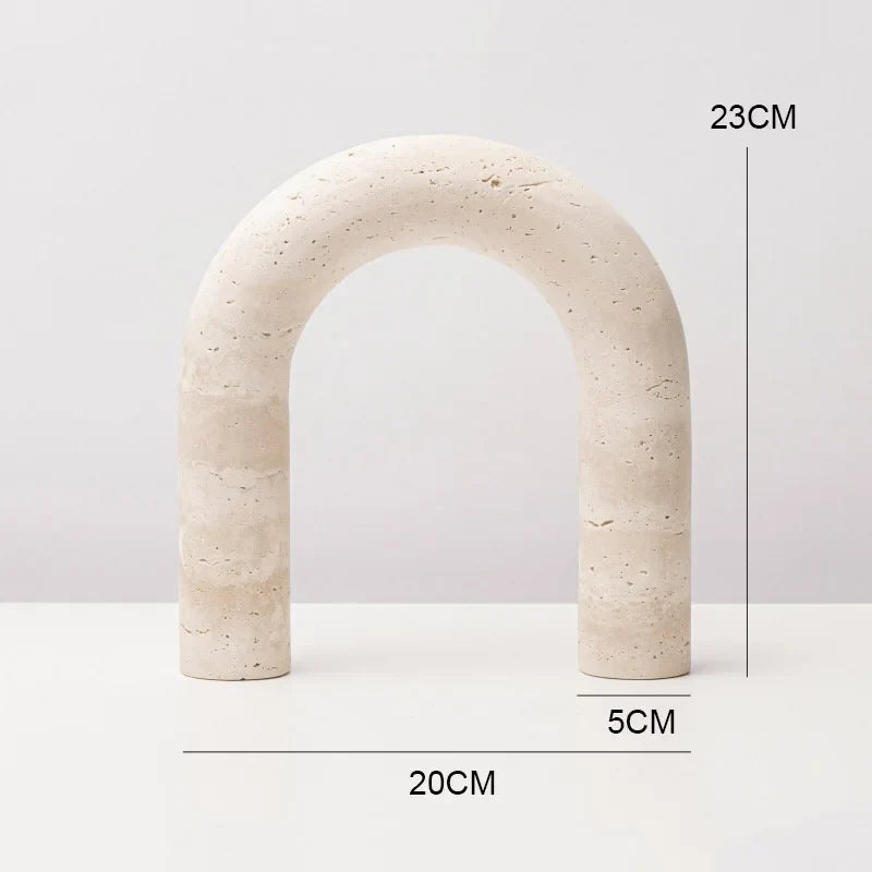 Travertine Marble Arch Decor by Afralia™ for Stylish Home Accents