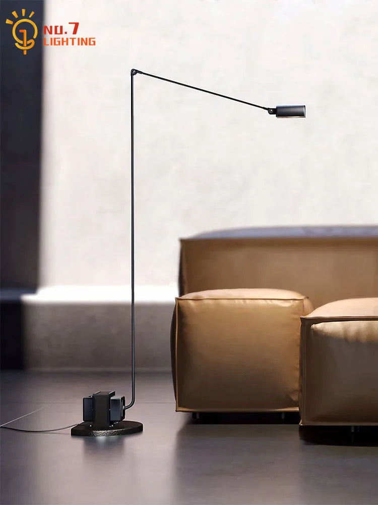 Afralia™ Retro Industrial LED Floor Lamp Swing Arm for Living Room Study
