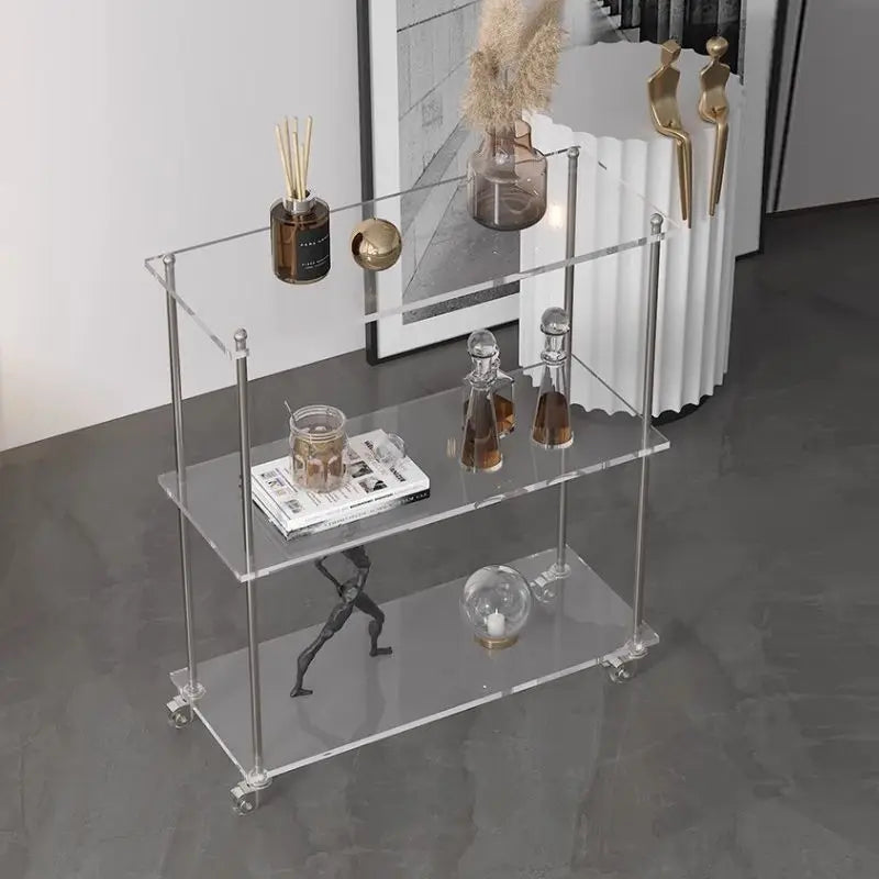 Afralia™ Transparent Acrylic Living Room Display Cabinet - Minimalist Multi-layer Storage