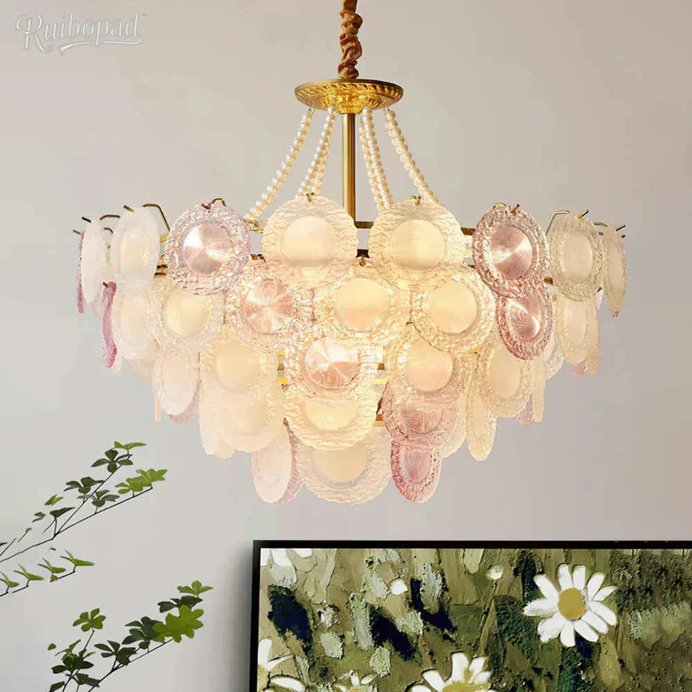 Afralia™ Gold Crystal Chandelier & Pendant Light with Glass Beads for Ceiling Decor