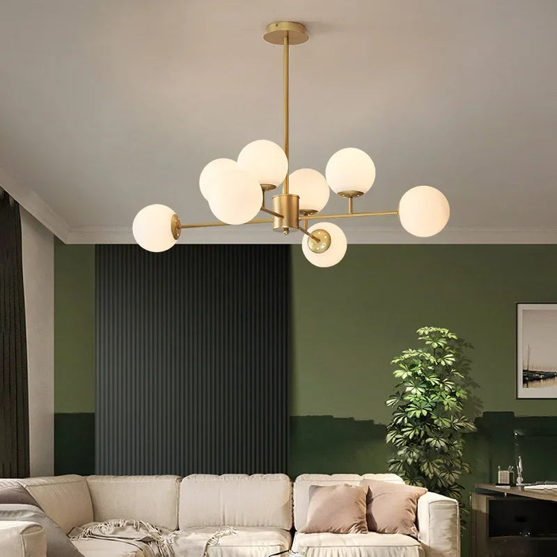 Afralia™ Glass Ball Chandelier: Modern Luxury Lighting for Hall, Dining Room, and Bedroom