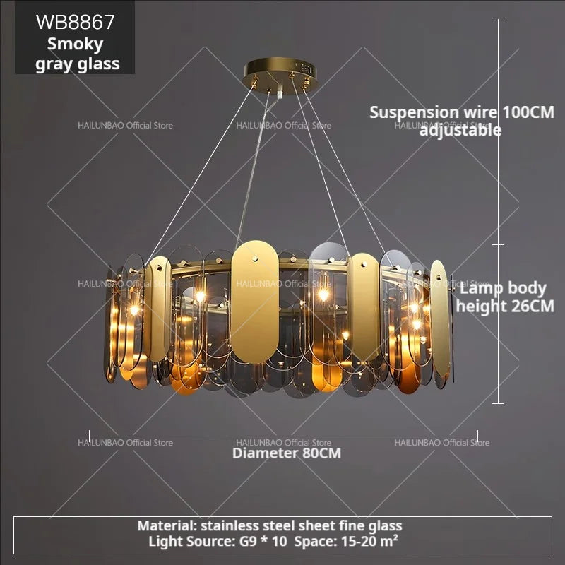 Afralia™ Postmodern Chandelier: LED Living Room Diningroom Bedroom Clothing Store Light