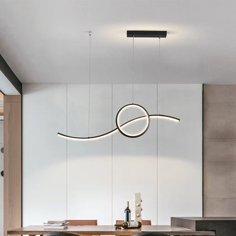 Afralia™ Modern LED Pendant Chandelier Dimmable Ceiling Light for Living Room & Kitchen