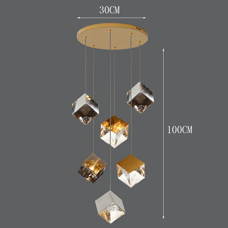 Afralia™ Modern Stair Chandelier Pendant Lights - LED Ceiling Lamp for Living Room