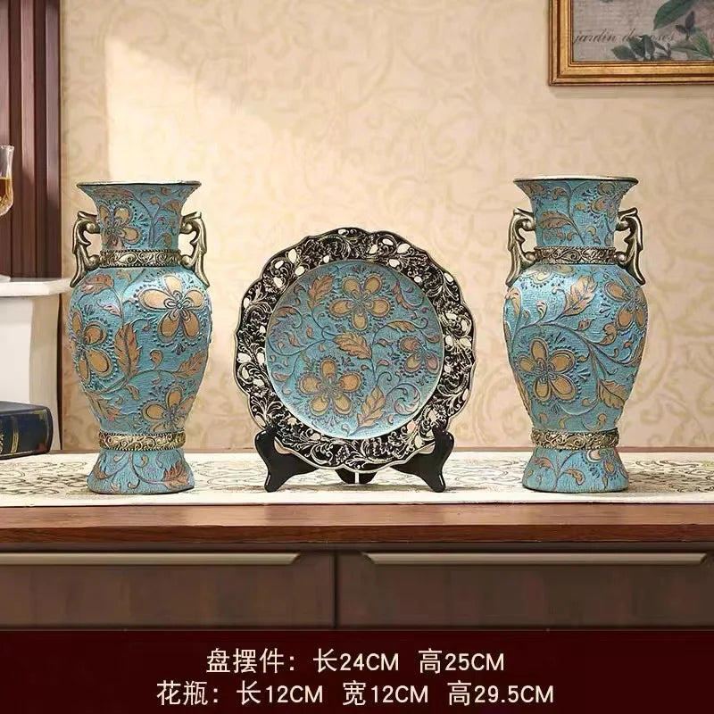 Afralia Resin Vase Dried Flowers Arrangement for Living Room Decor