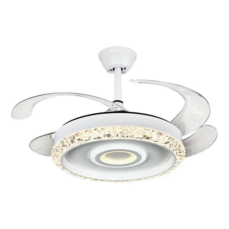 Afralia™ 42" Leaf Fan Chandelier Invisible Fan Lighting for Bedroom and Dining Room