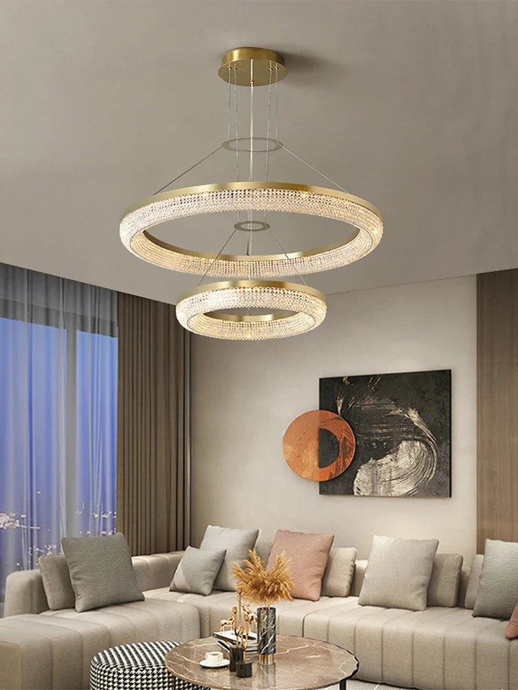 Afralia™ Luxury LED Ring Light Chandelier for Dining Room Décor