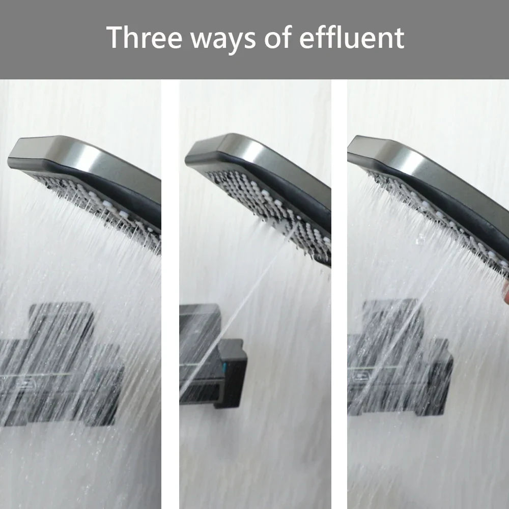 Afralia™ LED Rain Shower Set with Digital Display & Bidet Mixer Faucet