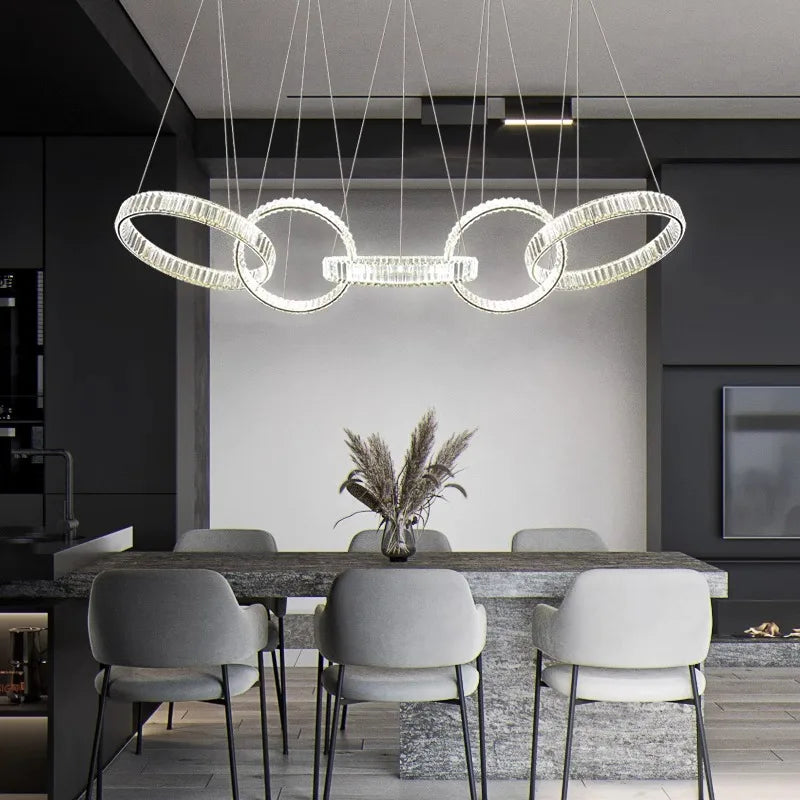 Afralia™ Crystal Chandelier Pendant Light for Living Room Dining Room Ceiling Lighting