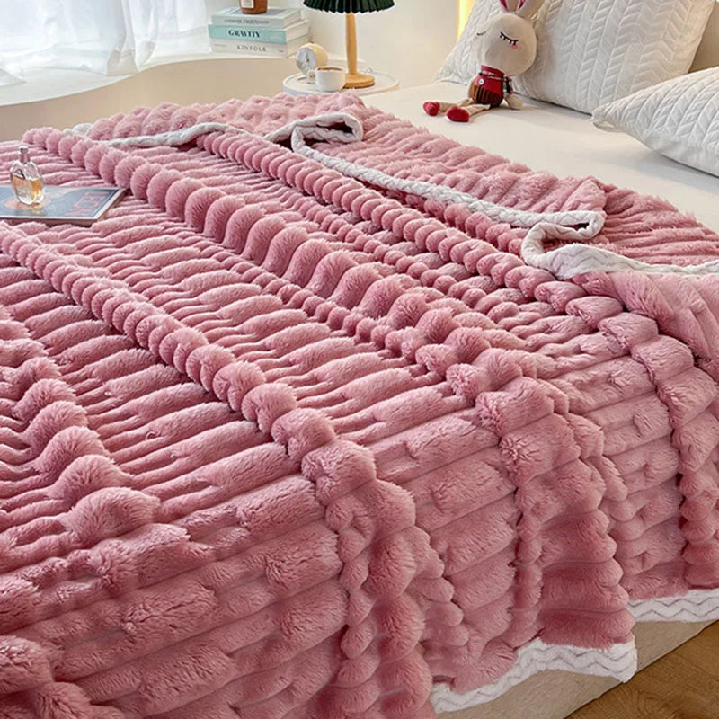 Afralia™ Bamboo Velvet Blanket: Soft Flannel Sofa Cover & Shawlecessory