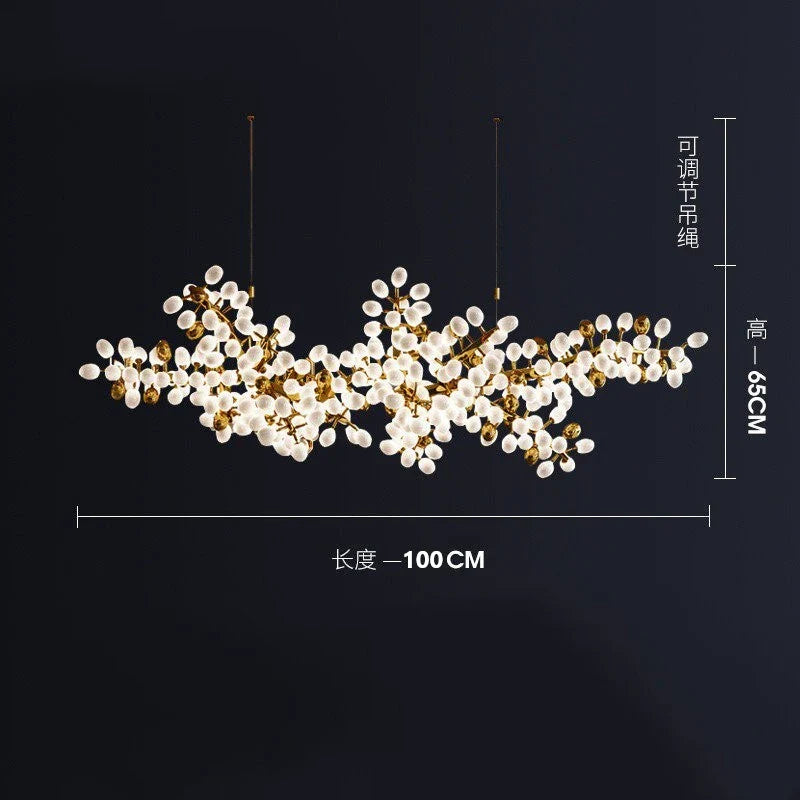 Afralia™ Gold Grape Luxury Glass Pendant Chandeliers for Living Room and Kitchen